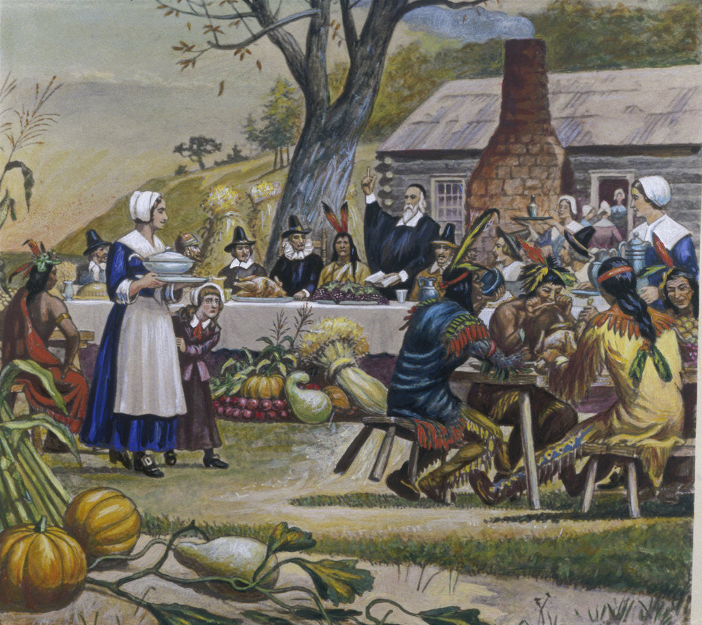Detail of First Thanksgiving by Anonymous