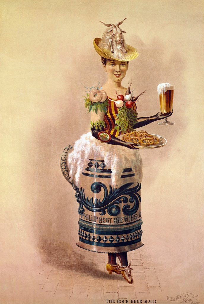 Detail of Waitress with Beer and Pretzels by Anonymous