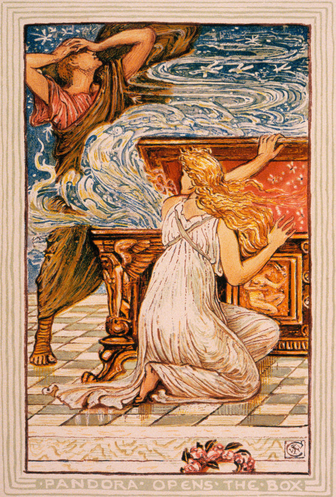 Detail of Illustration of Pandora Opening the Box by Walter Crane