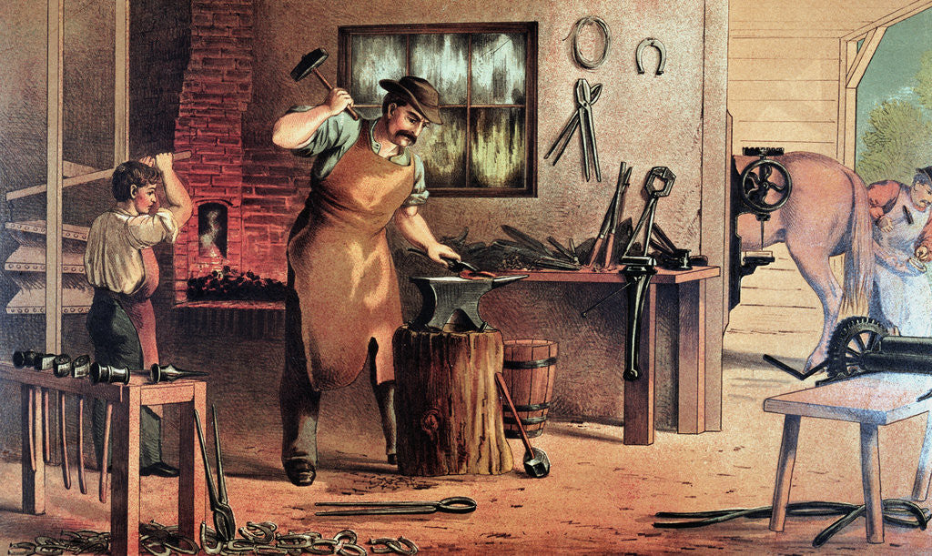 Detail of Blacksmith Shop Scene by Corbis