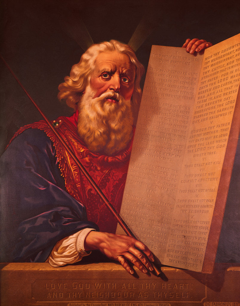 Detail of Moses with Ten Commandments by D.C. Fabronius