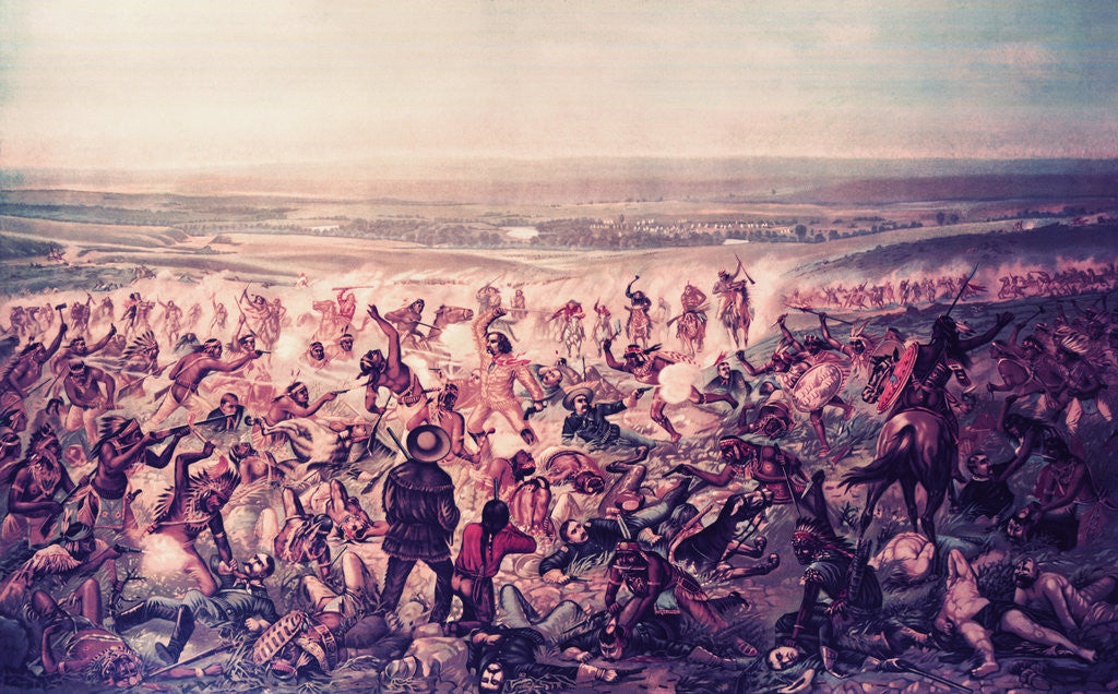 Detail of Illustration of General Custer's Last Stand by Anonymous