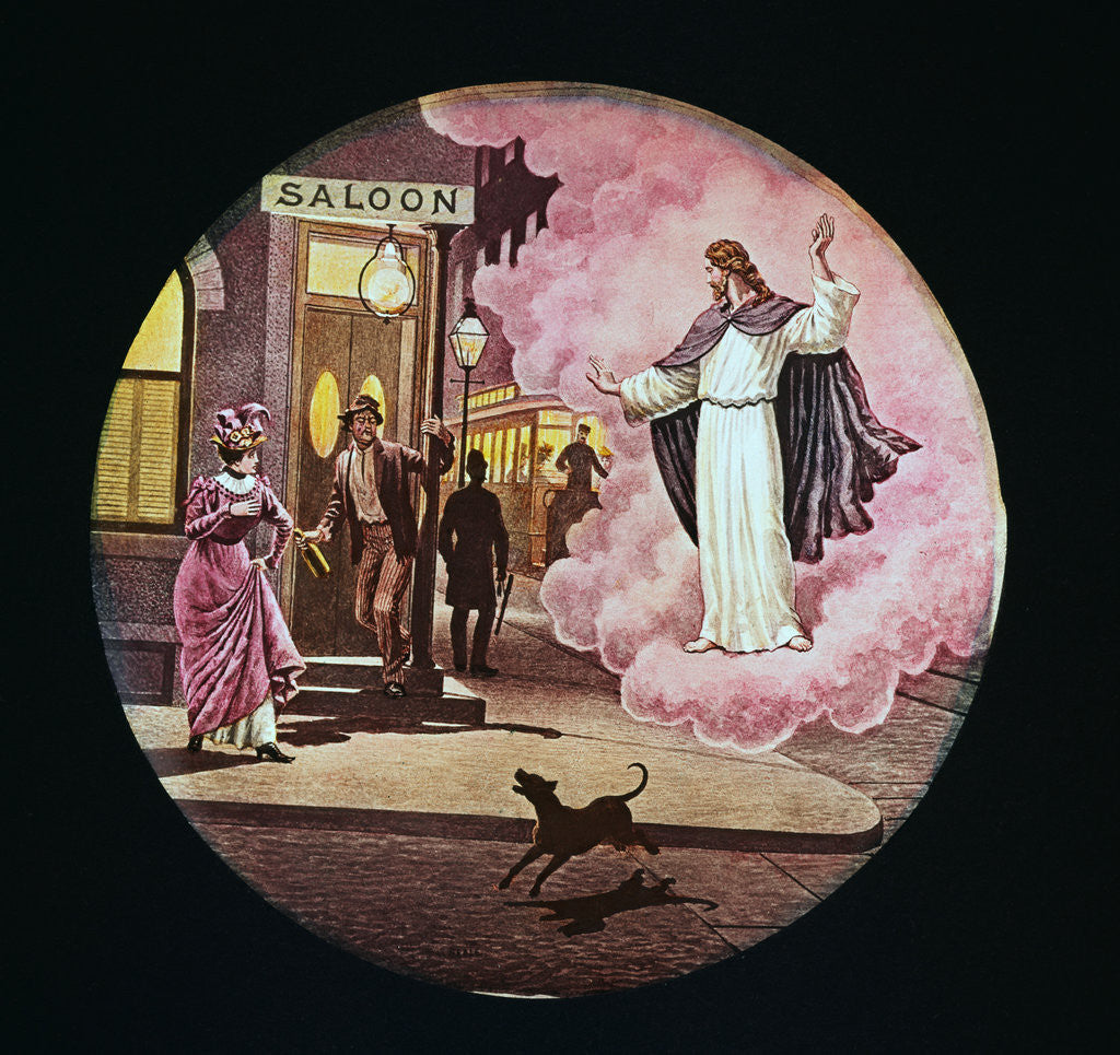 Detail of Christ Guiding Drunk Man Leaving Tavern by Anonymous