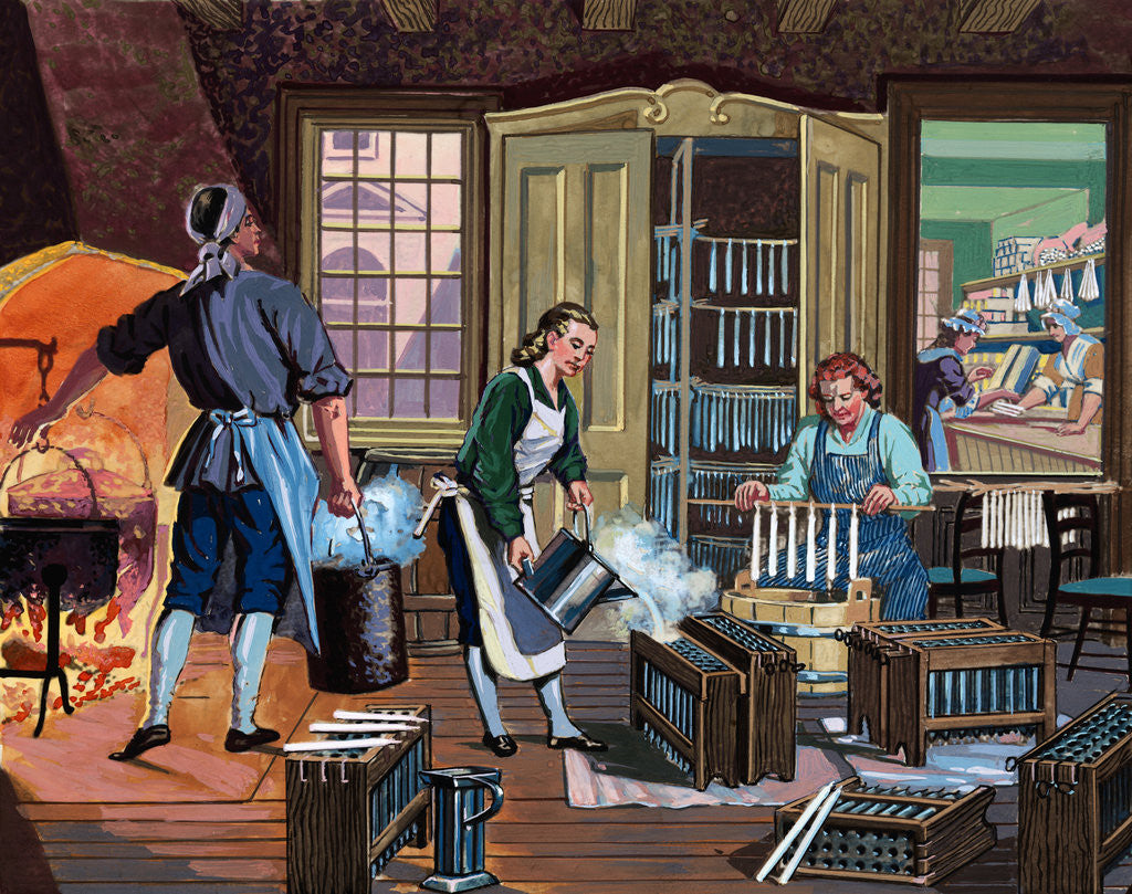 Detail of Workers Making Candles by Anonymous