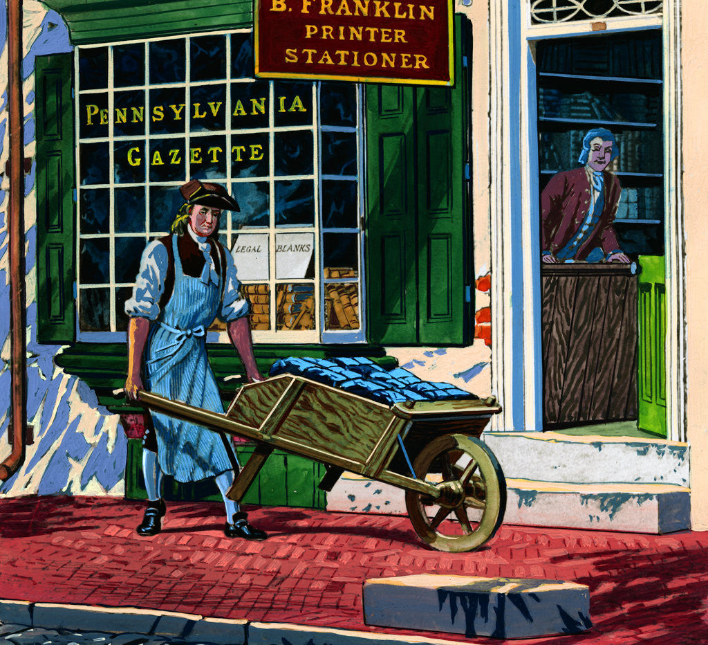 Detail of Worker Delivering Papers by Anonymous