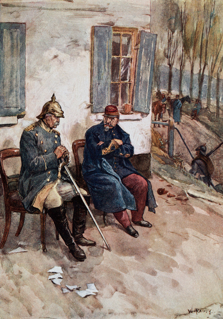 Detail of Napoleon III and Bismarck in Conversation by Corbis