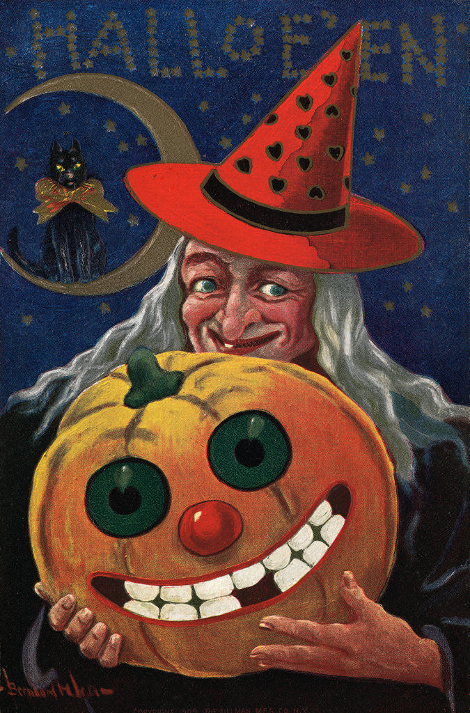Detail of Witch Holding a Pumpkin by Corbis