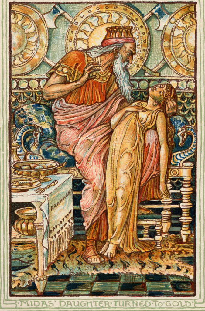 Detail of Midas Turning His Daughter into Gold by Anonymous