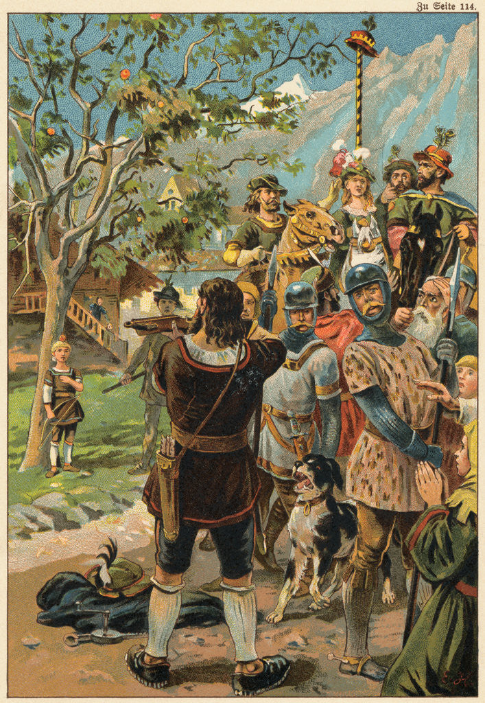 Detail of William Tell Aiming a Rifle by Anonymous