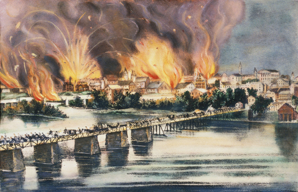 Detail of The Fall of Richmond by Currier & Ives
