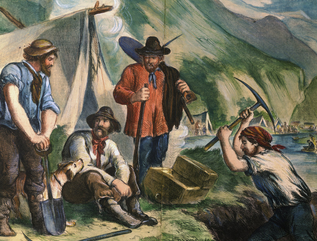 Detail of California Gold Diggers Illustration by Anonymous