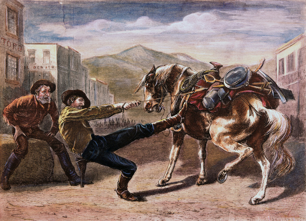 Detail of Miner Pulling Horse by Anonymous