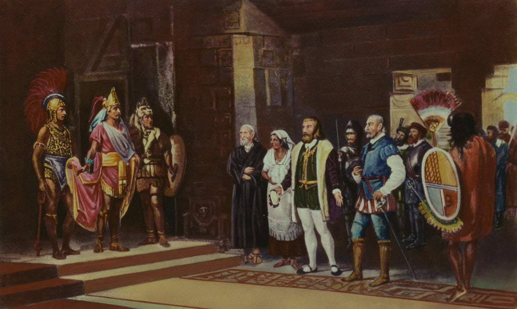 Detail of First Visit of Cortez to Montezuma by Anonymous