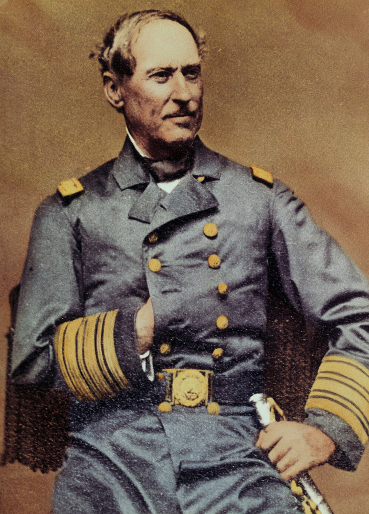 Detail of David Glasgow Farragut Posing in Regal Military Uniform by Corbis