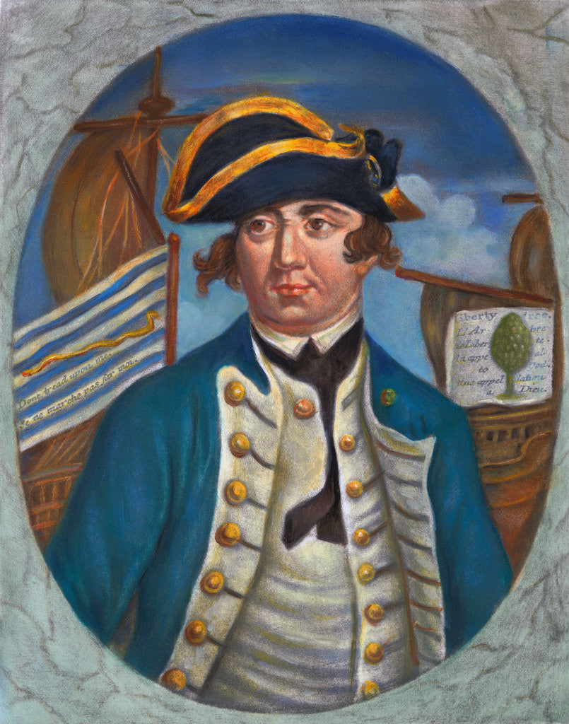 Detail of Portrait of First United States Naval Admiral Esek Hopkins by Corbis