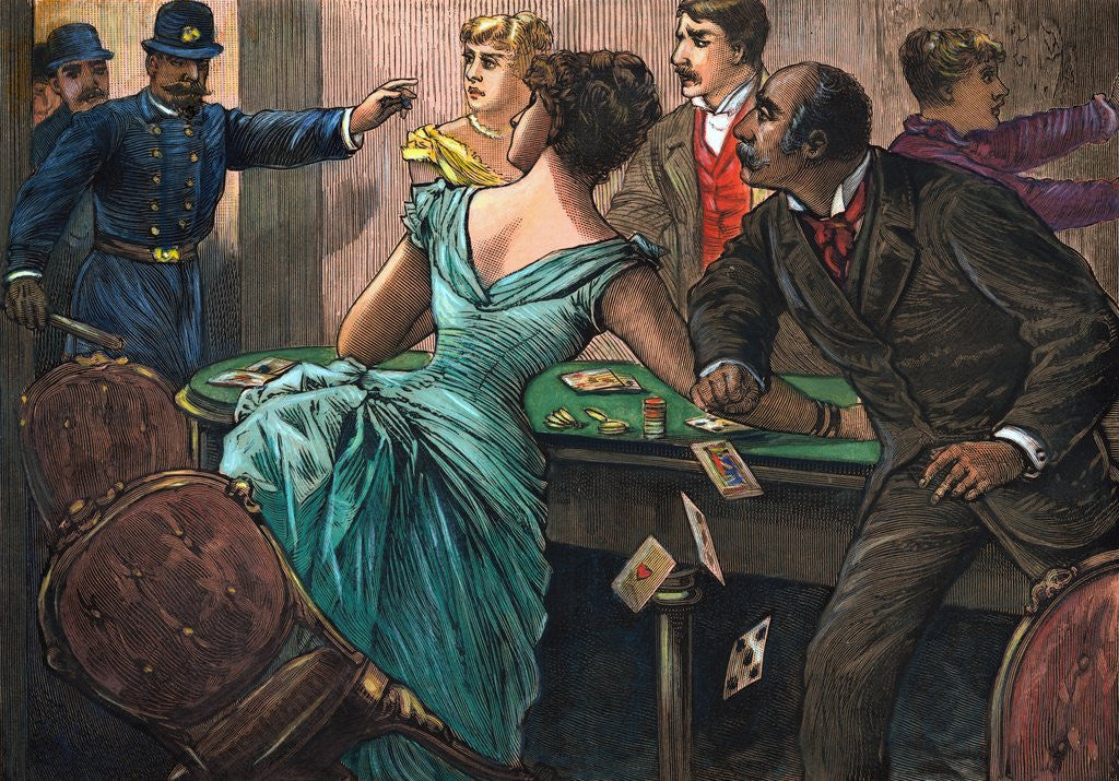 Detail of Police Raiding Female Gambling Den by Corbis