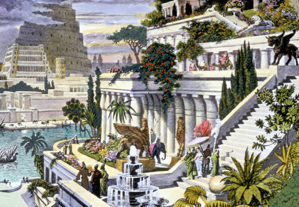 Detail of Illustration of the Hanging Gardens of Babylon by Anonymous