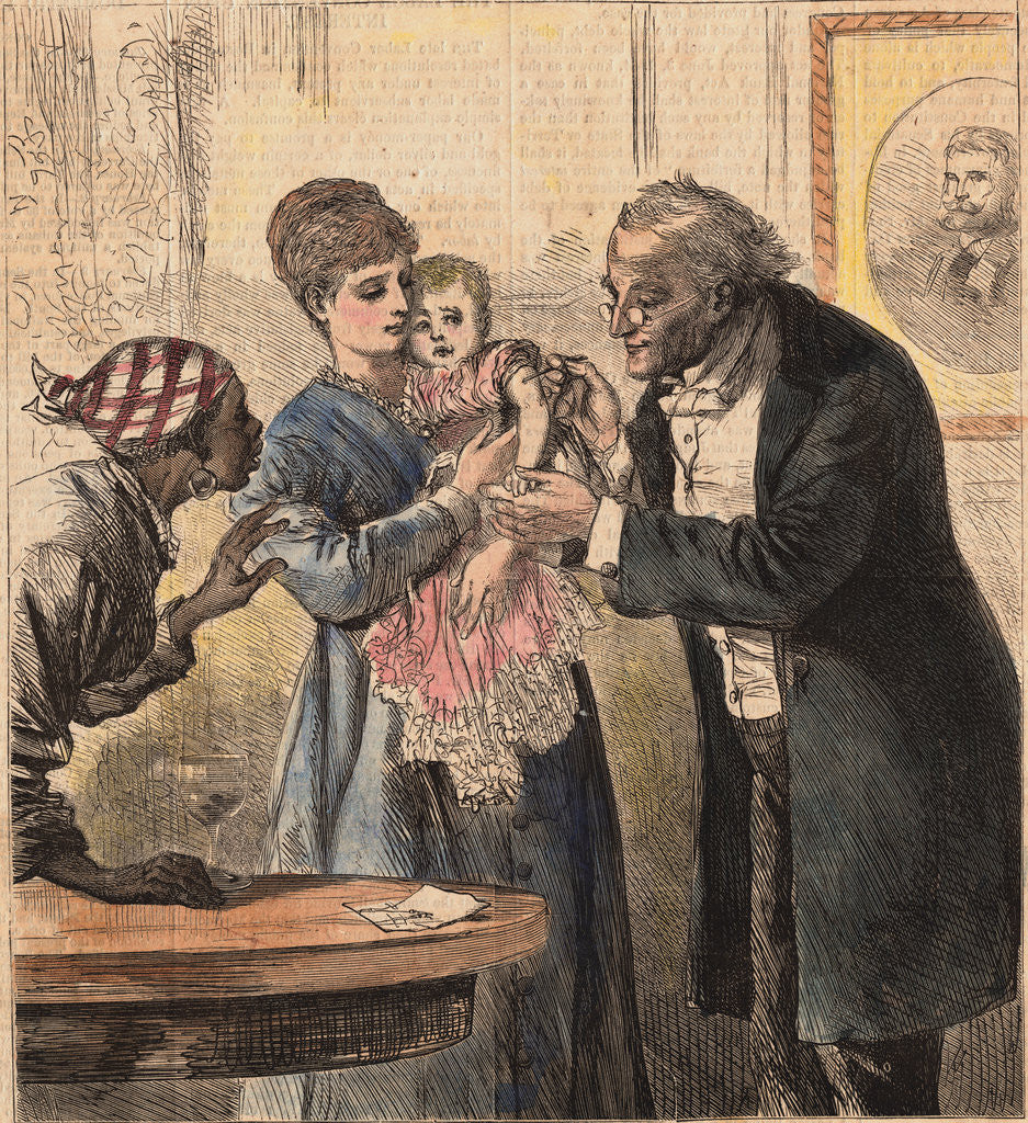 Detail of Physician Visiting Home of Infant for Vaccination by Anonymous