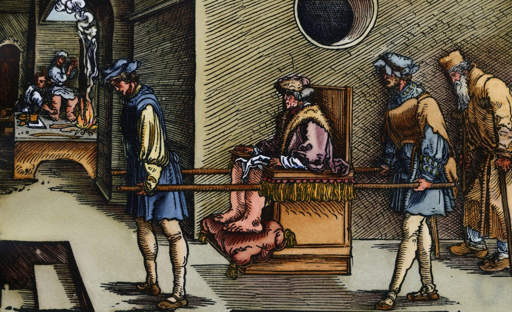 Detail of Men Carrying Injured Man to Hospital by Anonymous