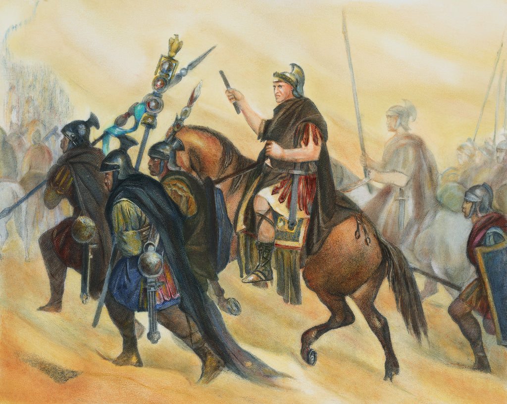 Detail of Hannibal and His Men Crossing Terrain for Battle by Anonymous