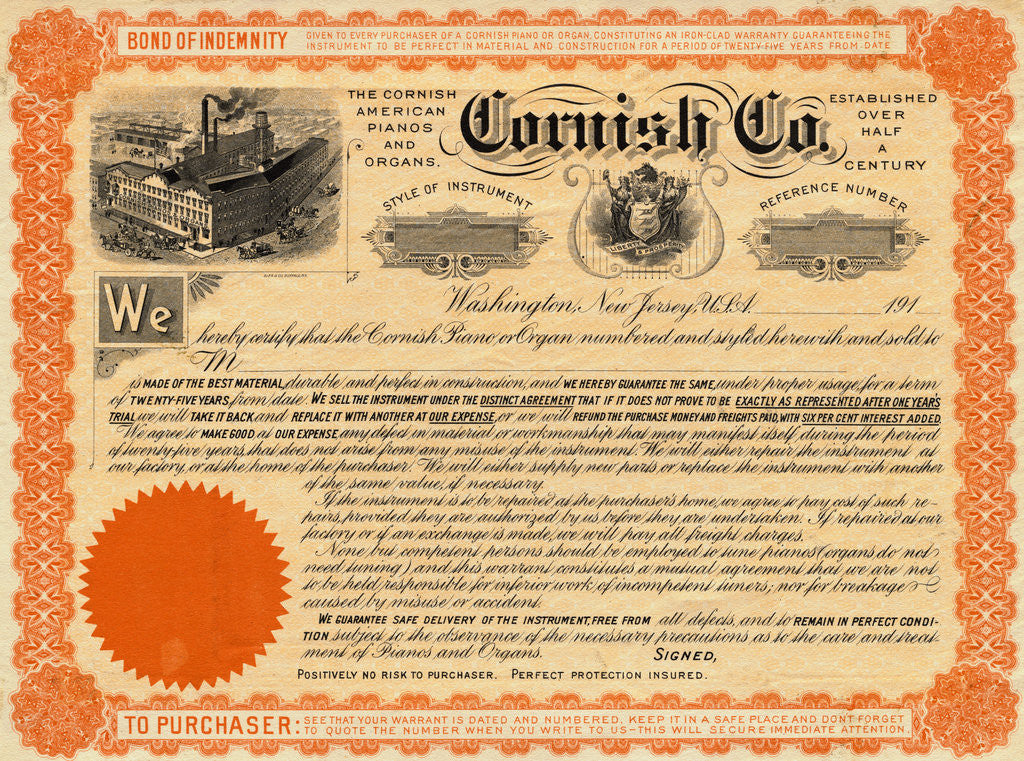 Detail of Depiction of Cornish Company Bond by Anonymous