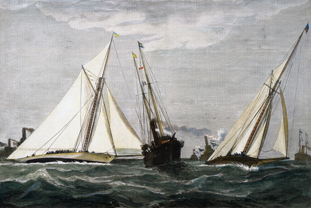 Detail of The America's Cup Race Magazine Illustration by Julian Oliver Davidson