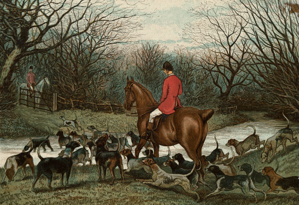 Detail of Men on Hunting Trip Using Dogs by Anonymous