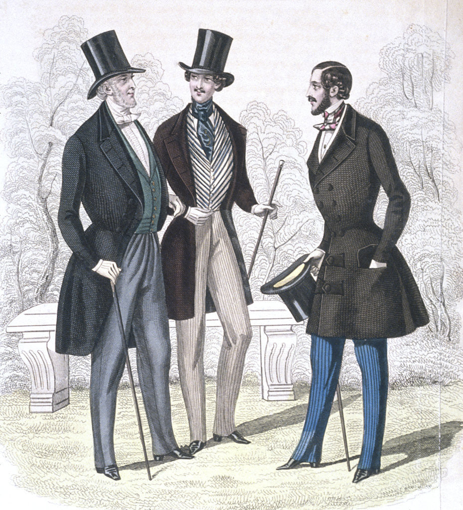 Detail of Illustration of Nineteeth Century Men's Fashions by Corbis