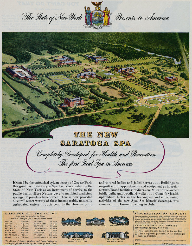 Detail of Advertisement for Saratoga Spa by Anonymous