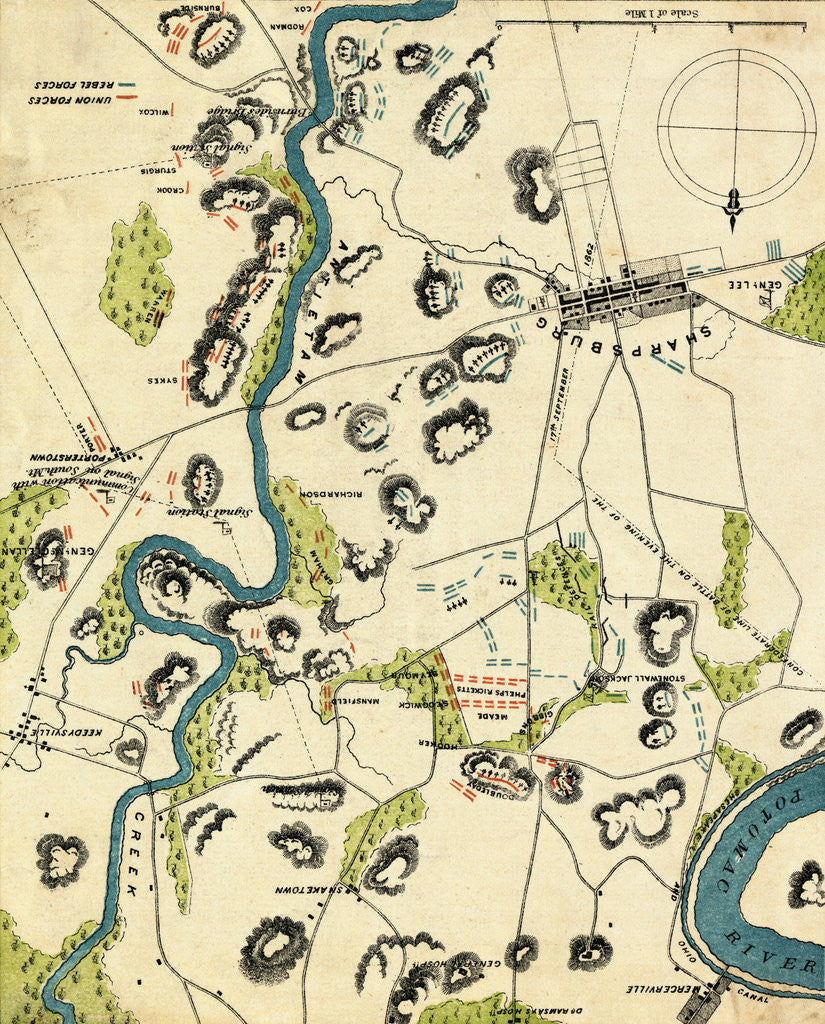 Detail of Map of Battlefield at Antietam by Corbis