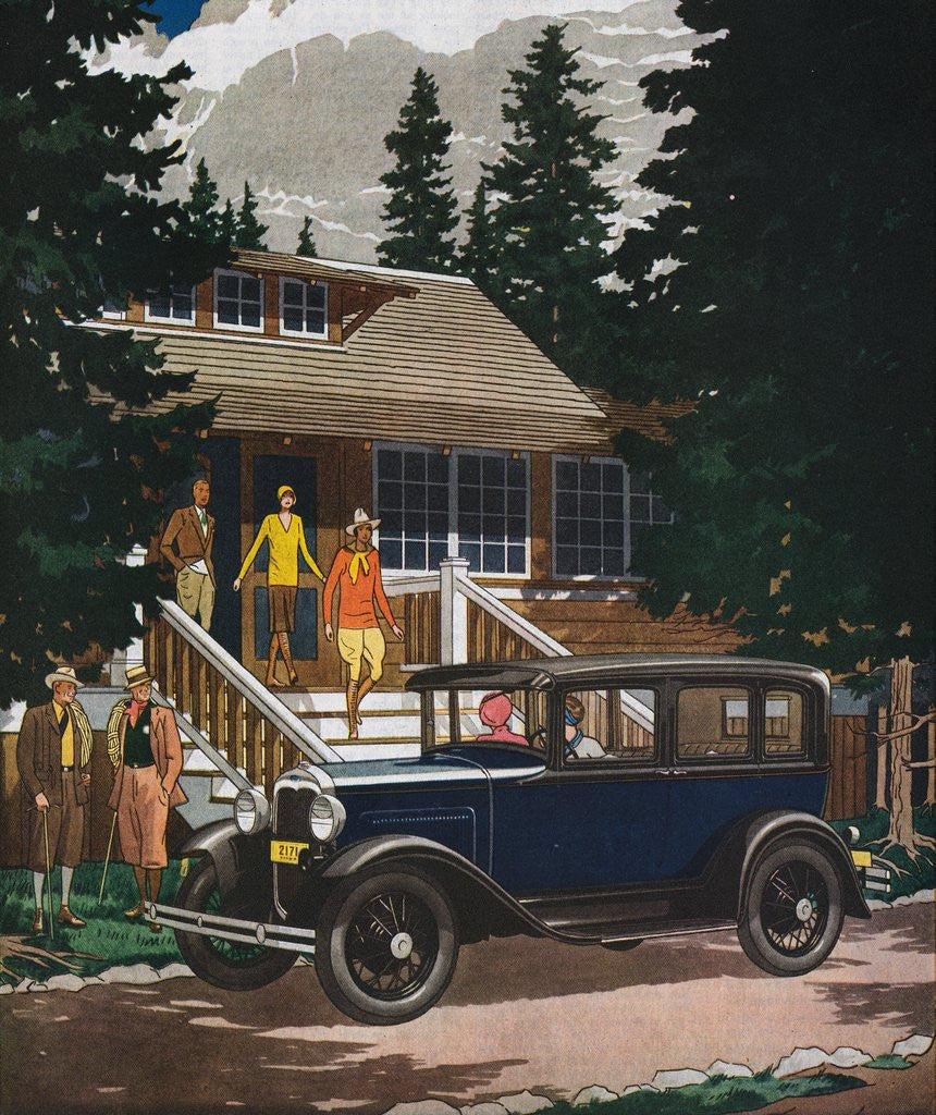 Detail of Advertisement for New Ford Sedan by Anonymous