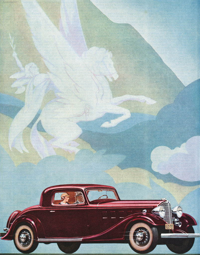Detail of Early Advertising of Buick Automobile with Pegasus Overhead by Corbis