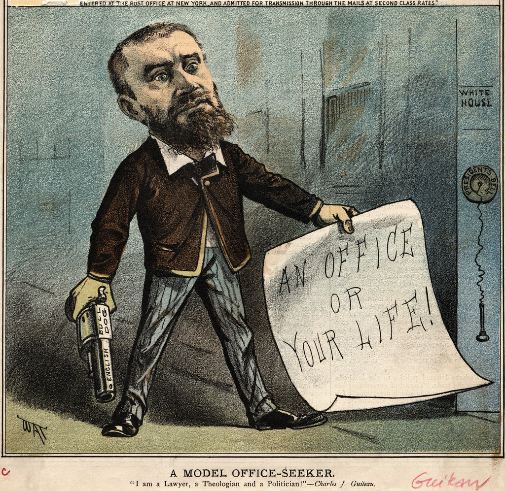 Detail of Charles Julius Guiteau Holding a Gun and Paper by Anonymous