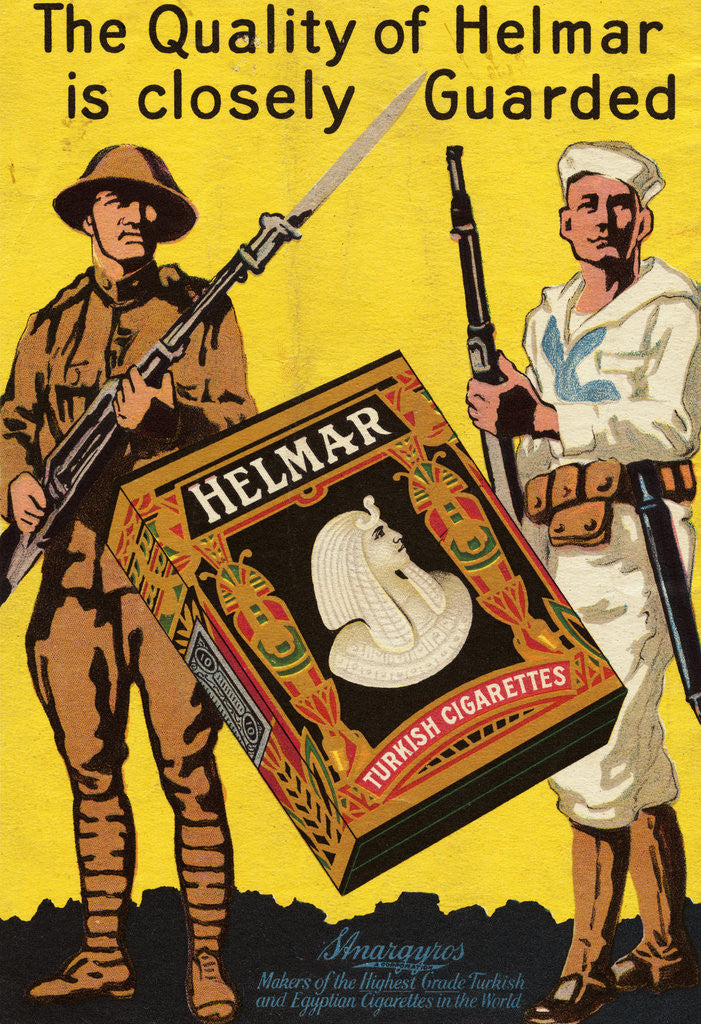 Detail of Servicemen Advertising Helmar Cigarettes by Anonymous