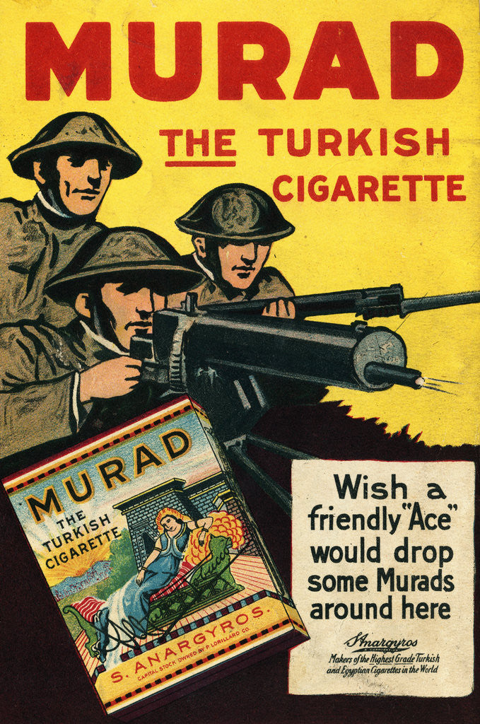 Detail of Servicemen Advertising Murad Cigarettes by Anonymous