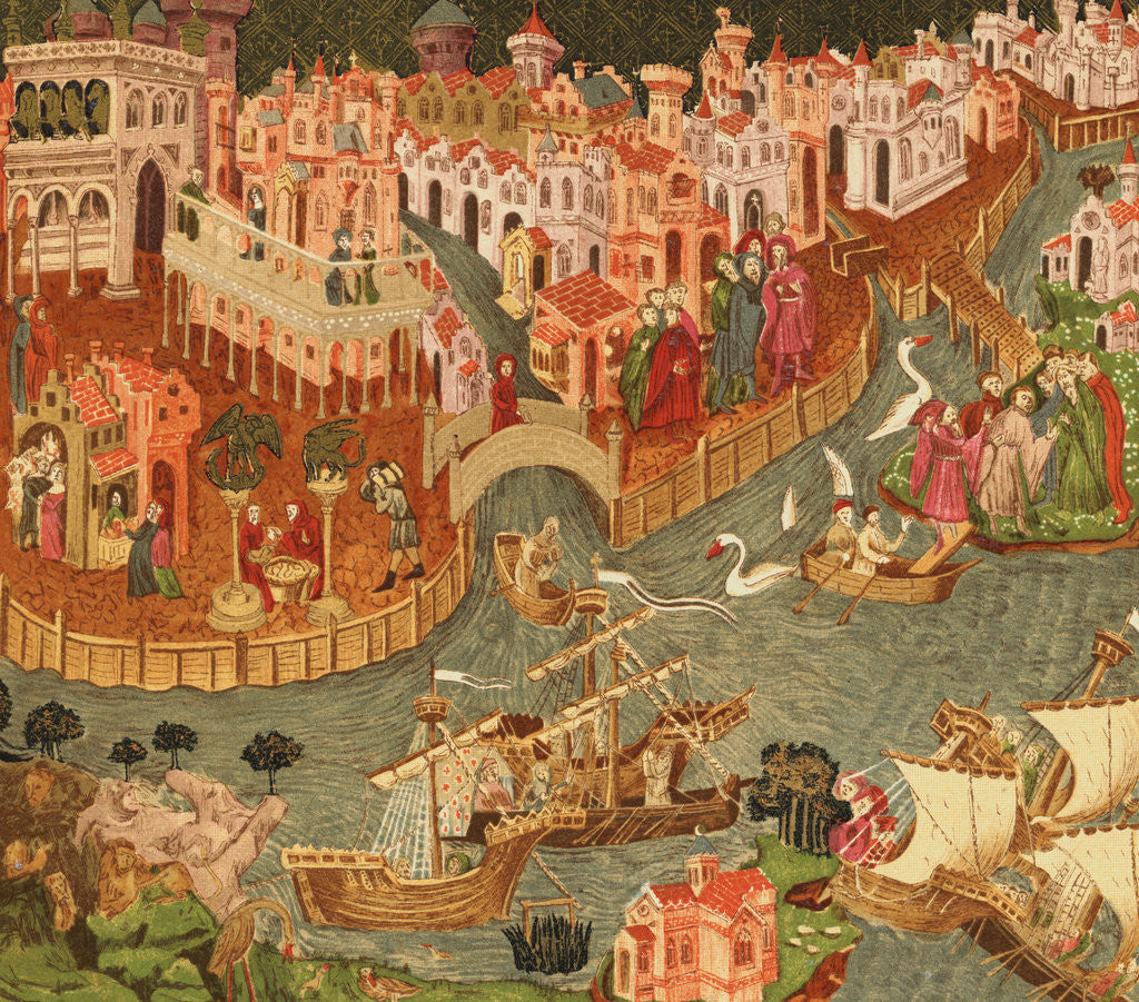 Detail of 1338 Depiction of Venice by Anonymous