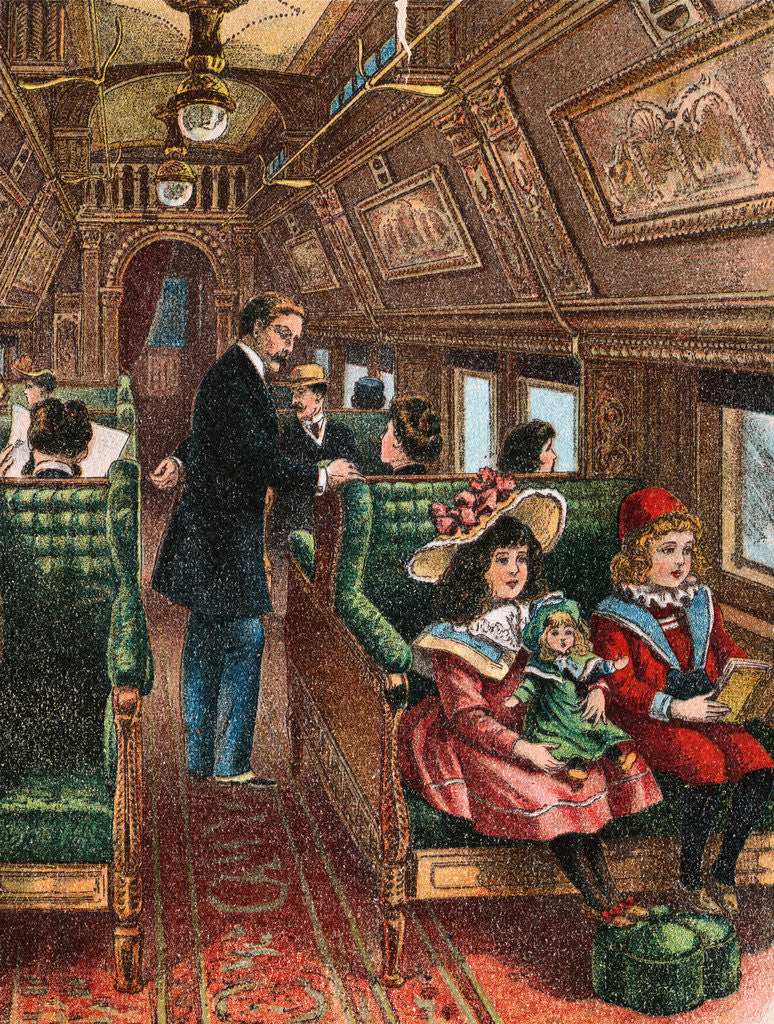 Detail of Illustration of the Interior of a 19th-Century Pullman Car by Anonymous