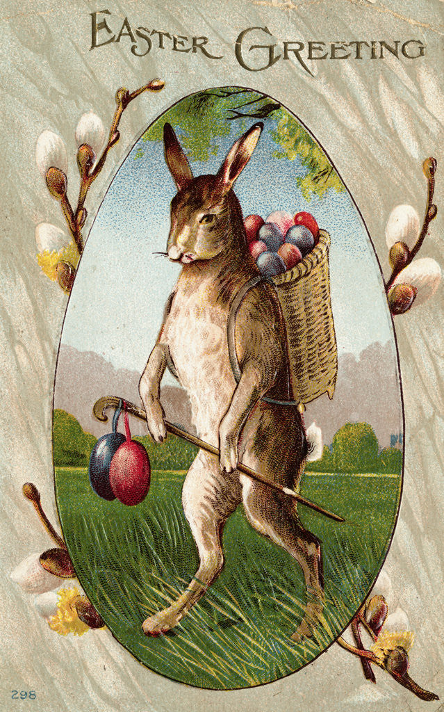 Detail of Rabbit Carrying Easter Eggs by Anonymous