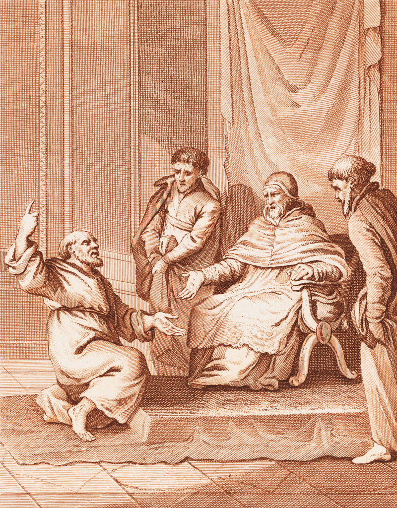 Detail of Man Meeting with the Pope by Anonymous