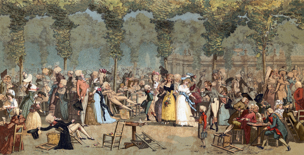 Detail of Crowd in Parisian Garden by Anonymous
