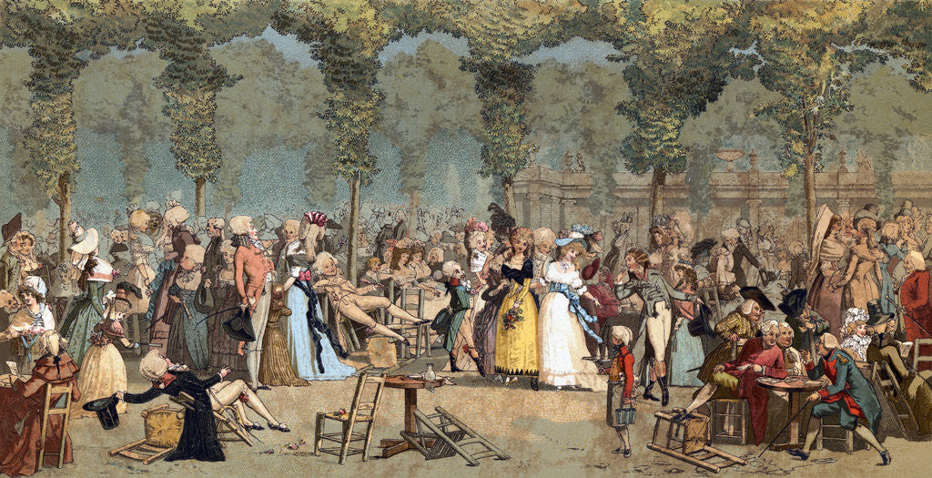 Detail of Crowd in Parisian Garden by Corbis