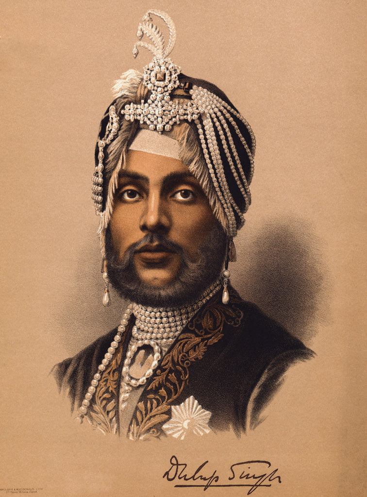 Detail of Portrait of Dhuleep Singh in Royal Headdress by Corbis
