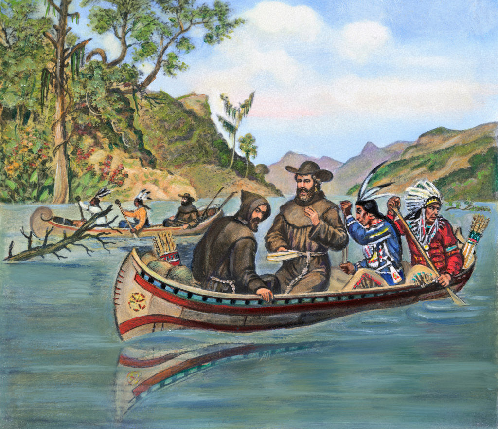 Detail of Marquette and Jolliet on Mississippi River by Anonymous