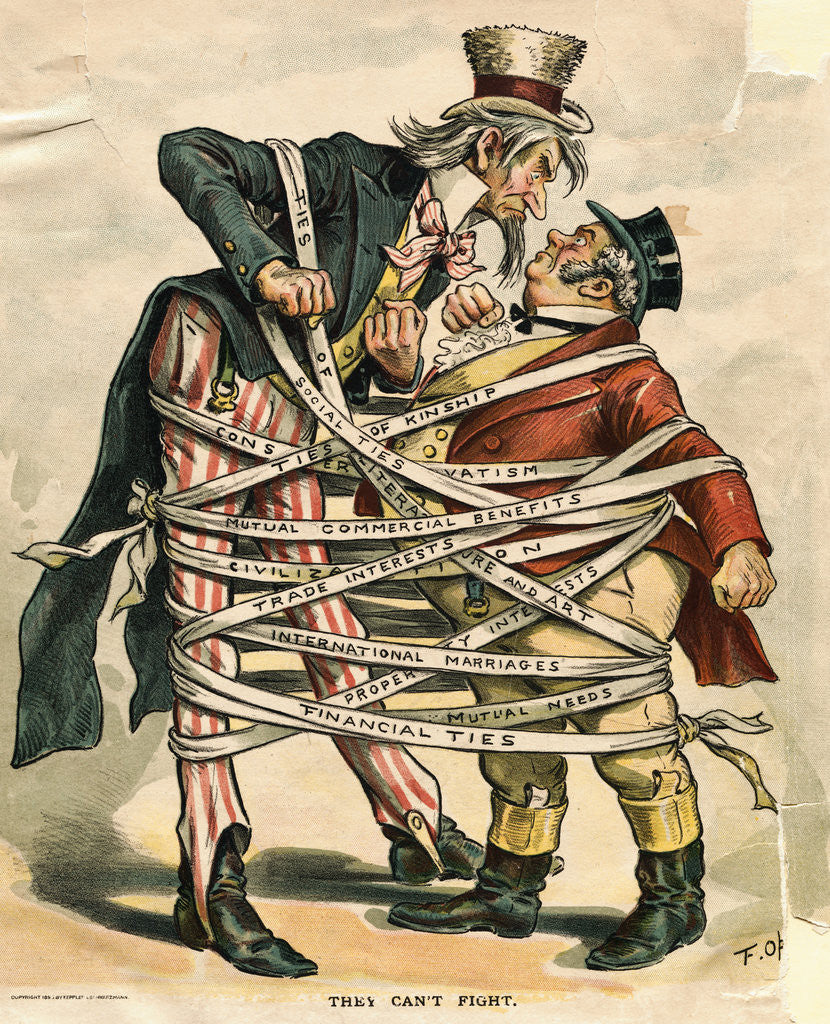 Detail of They Can't Fight Political Cartoon by Corbis