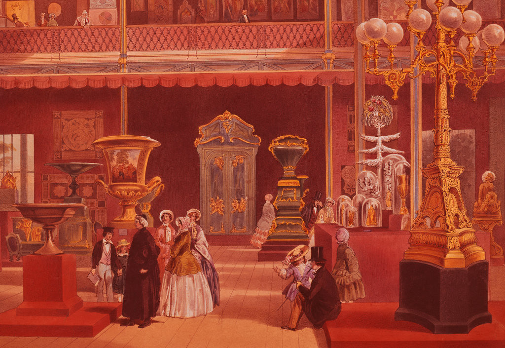 Detail of Color Print Depicting Products of India at the 1851 London Exposition by Anonymous