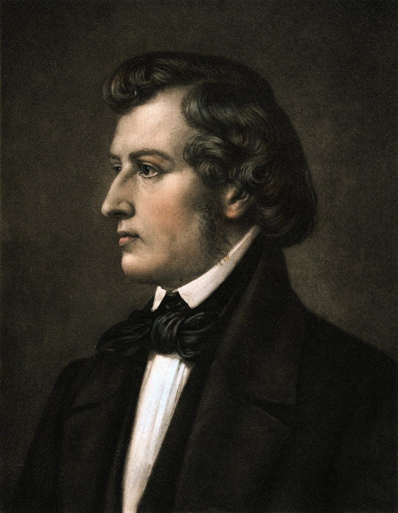 Detail of Profile of the Polish Born French Music Composer Chopin by Anonymous