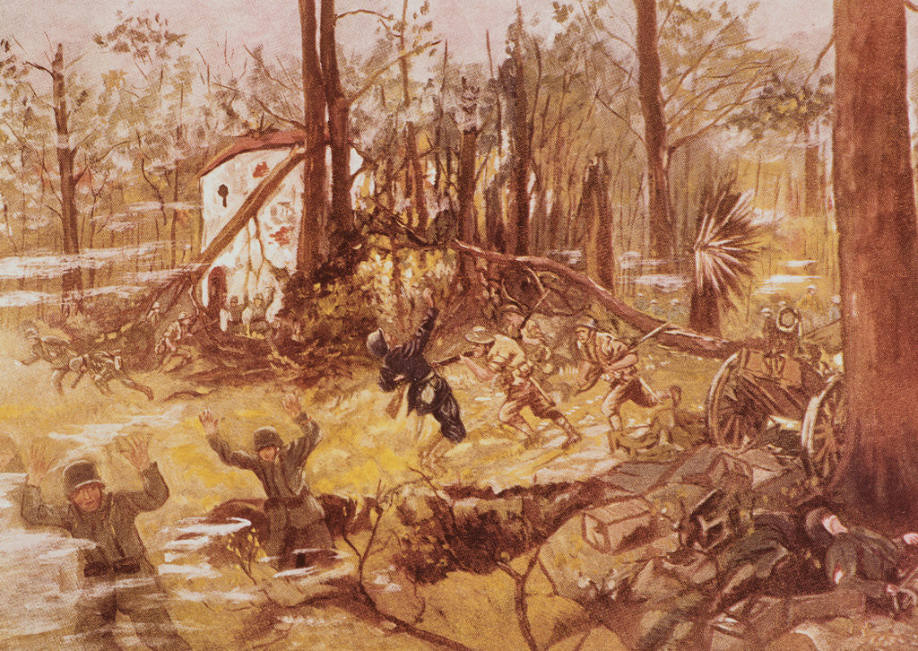Detail of Soldiers Being Attacked at Disarrayed Encampment by Anonymous