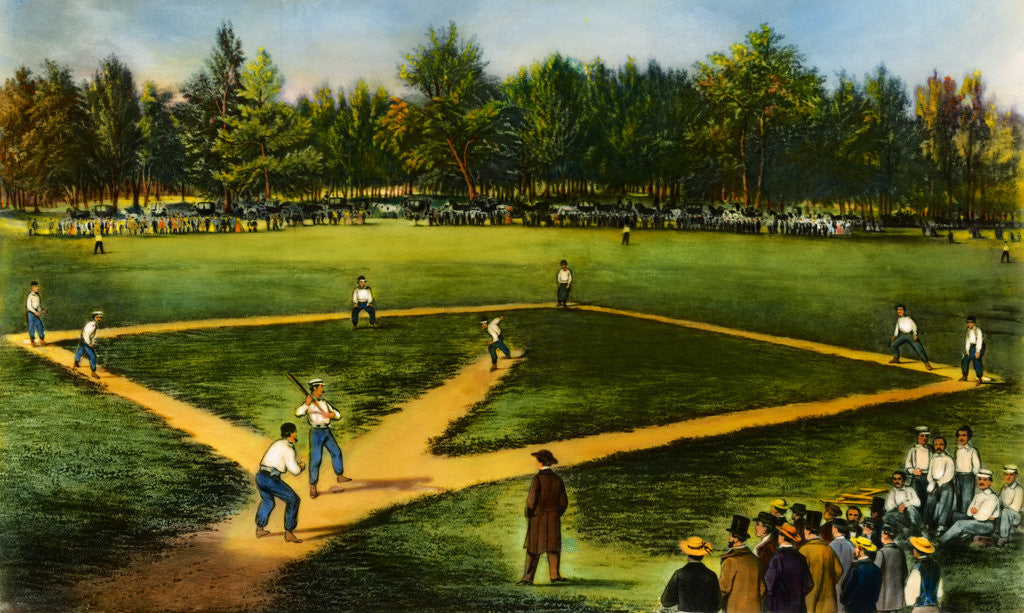 Detail of Illustration of Baseball Game by Corbis