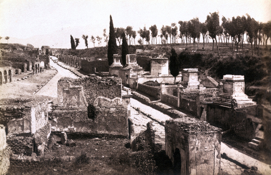 Detail of Pompeii's 'Street of Tombs' by Anonymous