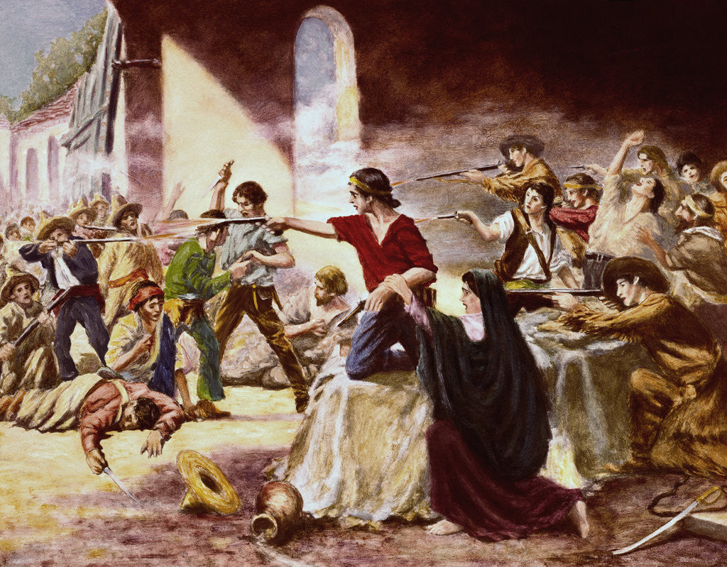 Detail of In Defense of the Alamo by Anonymous